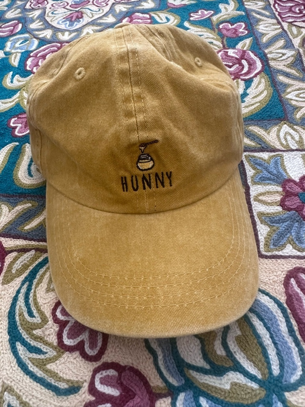 Pacific Brim Hunny Embroidered Dad Hat Winnie the Pooh Style Adjustable Cap